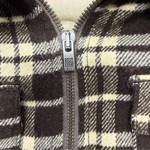 Fox Riders Co Plaid Sherpa Collar Zip Jacket Size L - Picture 3 of 6